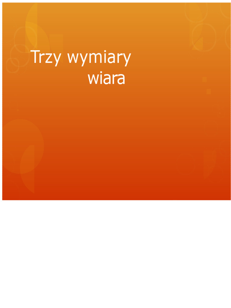 Trzy Wymiary Wiary | PDF