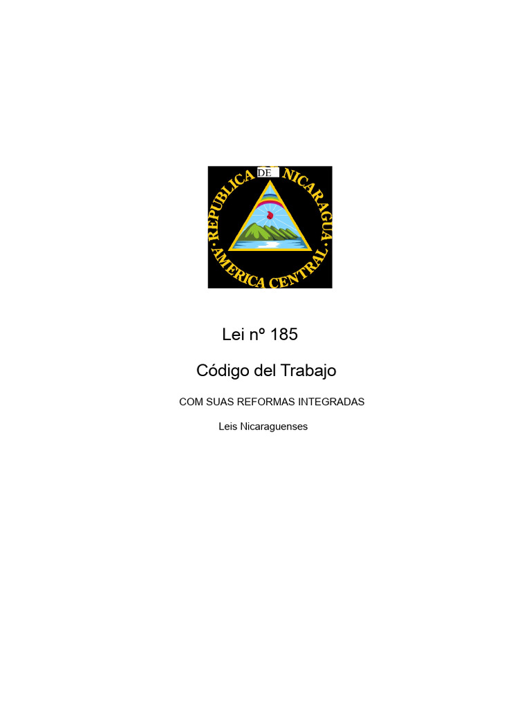 Código do Trabalho da Nicarágua: Lei 185 | PDF | Lei Trabalhista ...