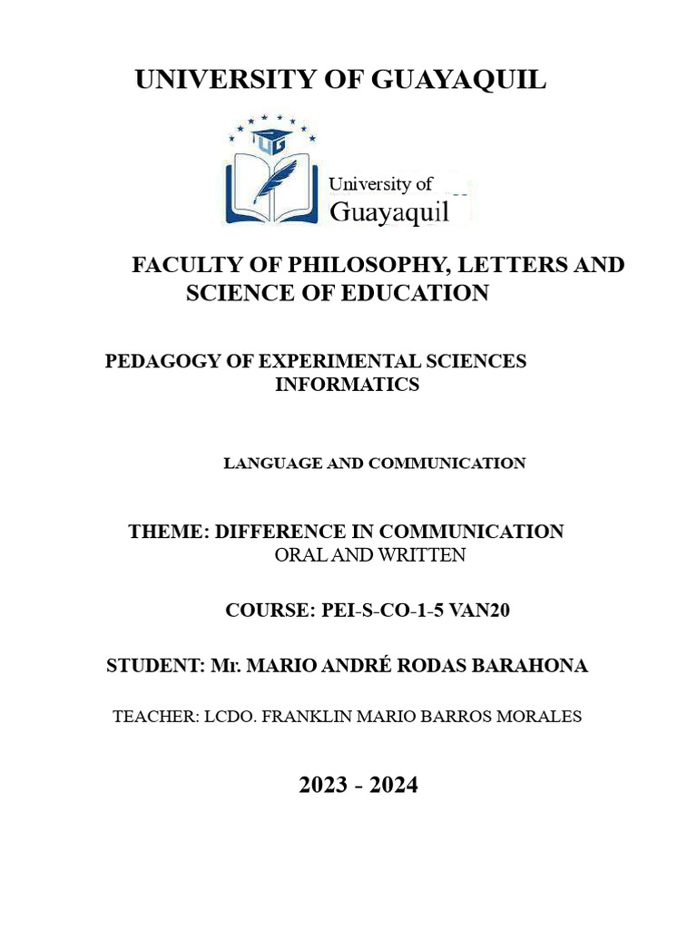 Oral vs. Written Communication Explained | PDF | Communication ...