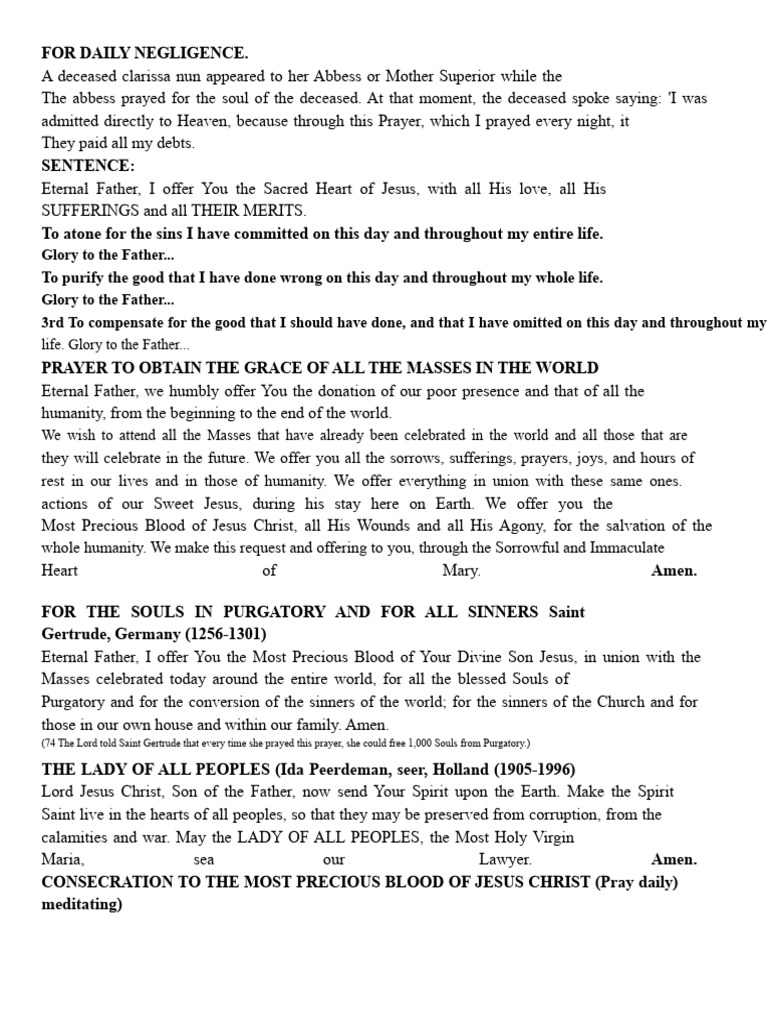 Prayers for Souls and Divine Mercy | PDF | Mary, Mother Of Jesus ...
