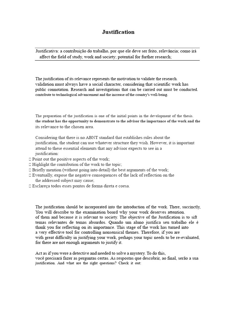 Crafting a Strong Thesis Justification | PDF | Reason | Methodology