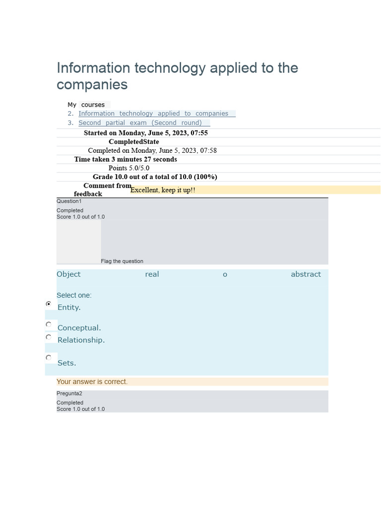 Exam Week 02 Applied Information Technology in Business | PDF