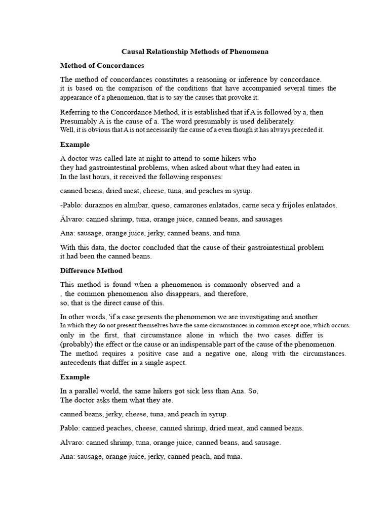 Causal Relationship Methods Explained | PDF | Dialectic | Analysis