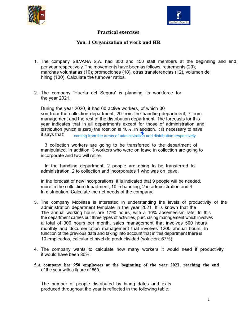 Practical Exercises Unit 1 | PDF | Human Resource Management ...