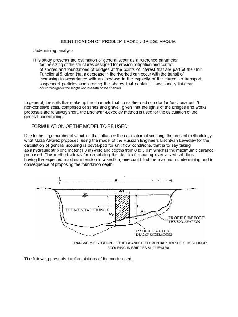 Scour Analysis for Arquia Bridge Foundations | PDF | Civil Engineering ...