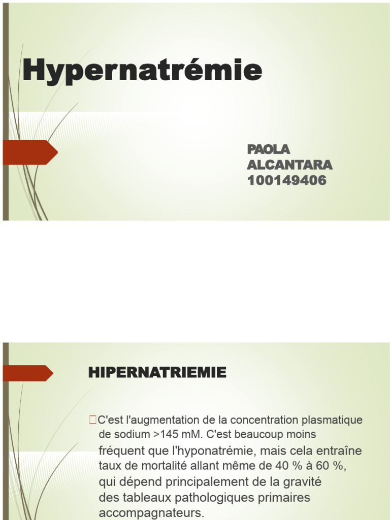 Comprendre l'hypernatrémie et son traitement | PDF