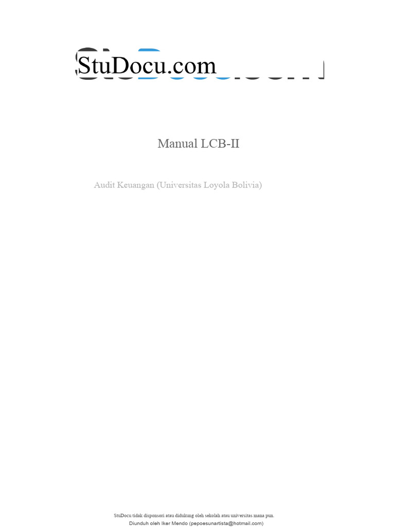Panduan Manual LCB-II untuk Audit Keuangan | PDF