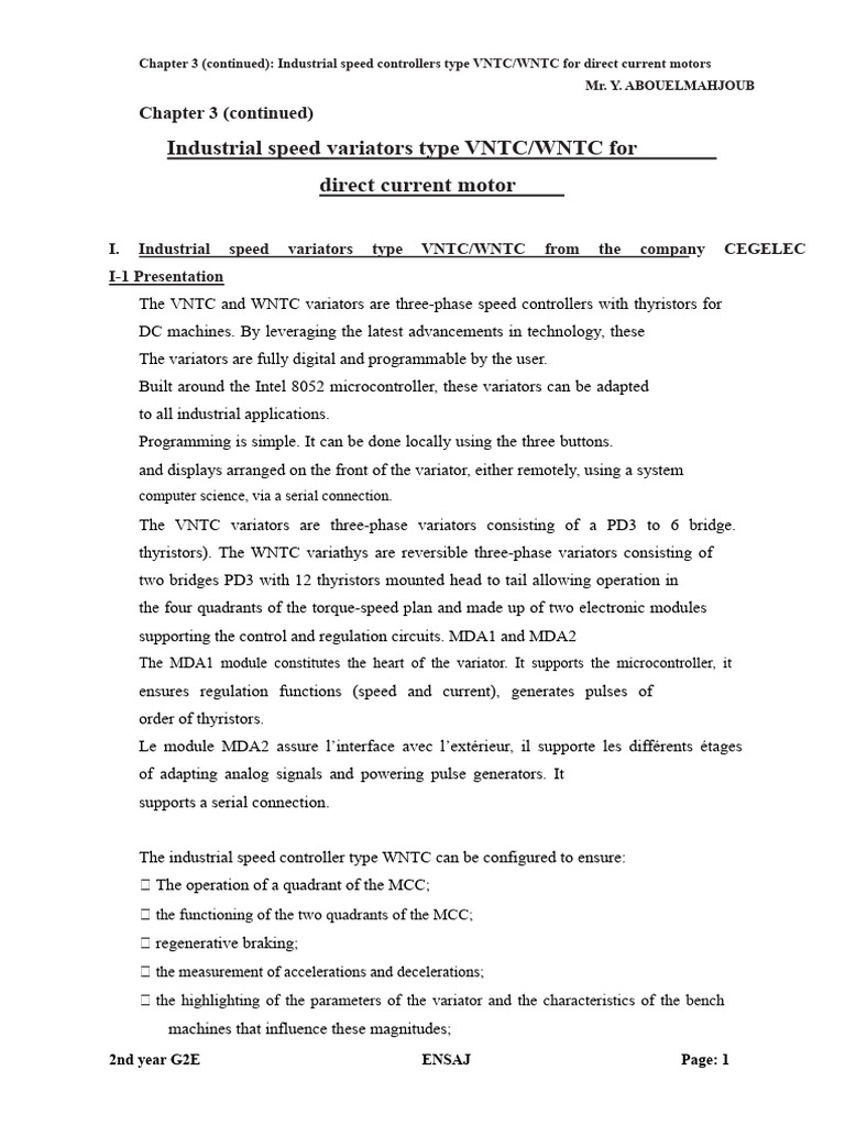 VNTC/WNTC Industrial Speed Controllers | PDF | Direct Current | Power ...