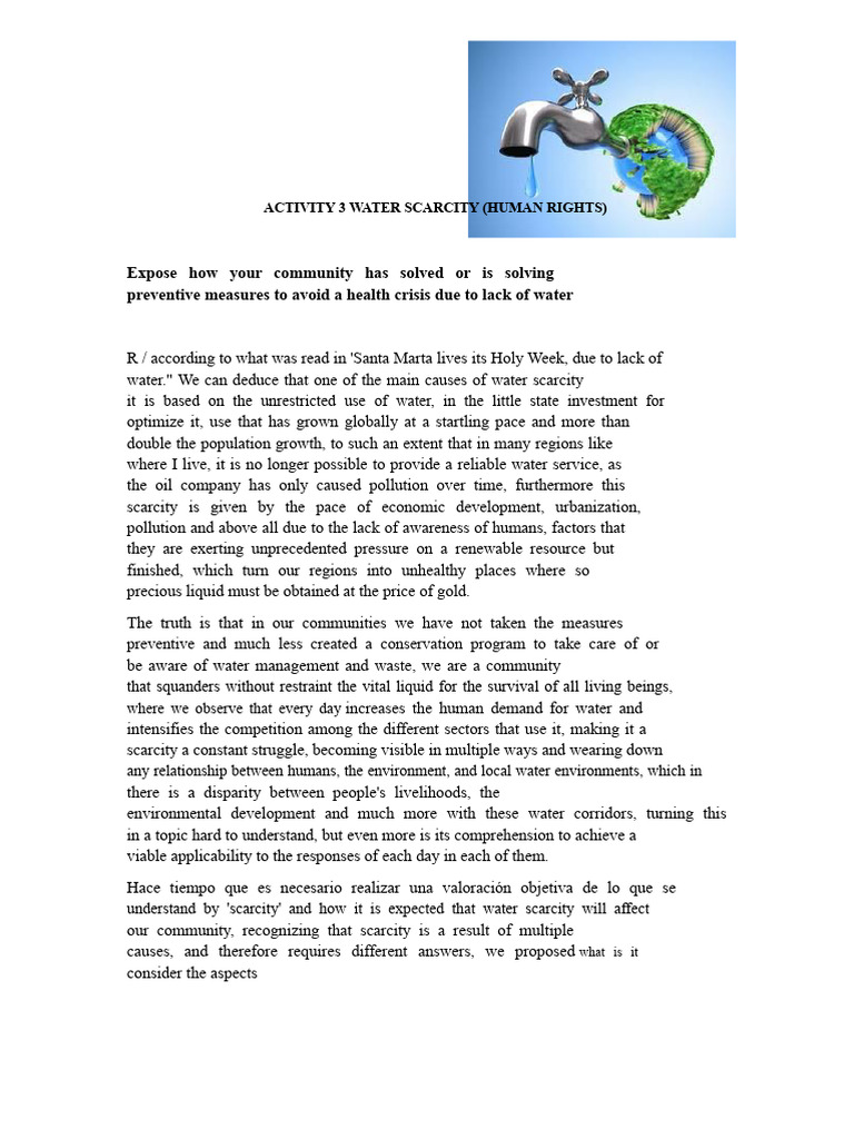 Community Solutions for Water Scarcity | PDF | Water | Water Scarcity