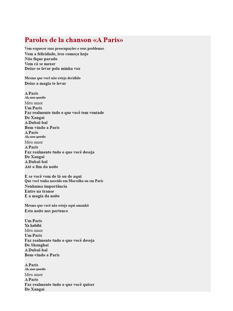 Letra da Canção | PDF | Música pop | Álbuns