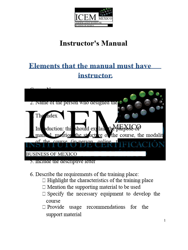 Comprehensive Instructor's Manual Guide | PDF