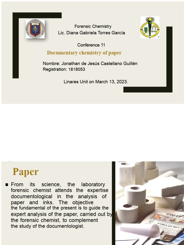Forensic Analysis of Paper Chemistry | PDF | Pulp (Paper) | Wood