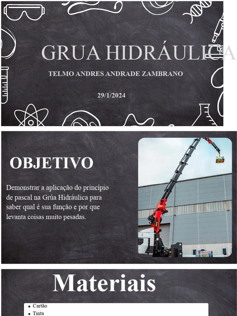 Princípio de Pascal na Grua Hidráulica | PDF