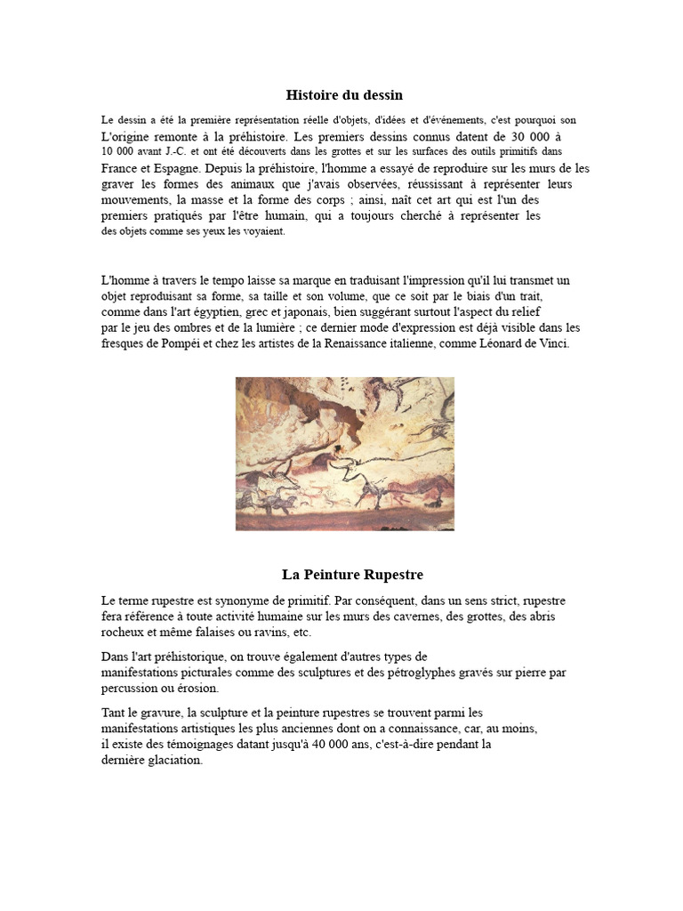 Évolution du dessin à travers l'histoire | PDF | Dessin | Crayon