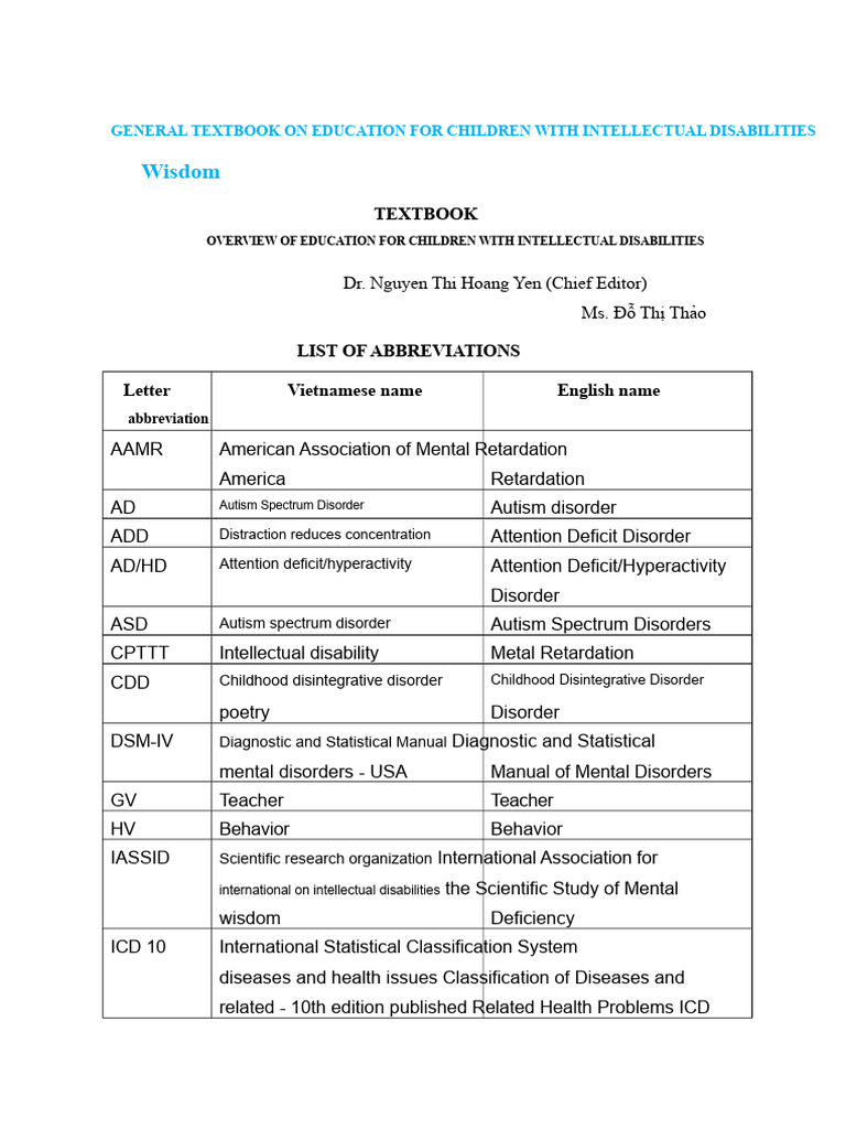 Overview Curriculum for Educating Children with Intellectual ...