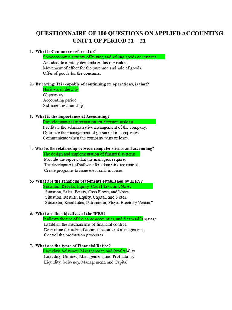 100 Applied Accounting Questions | PDF | Debits And Credits | Equity ...