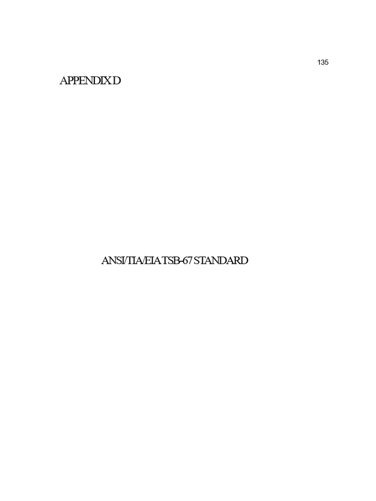 ANSI/TIA/EIA TSB-67 Testing Standards | PDF | Electrical Equipment ...