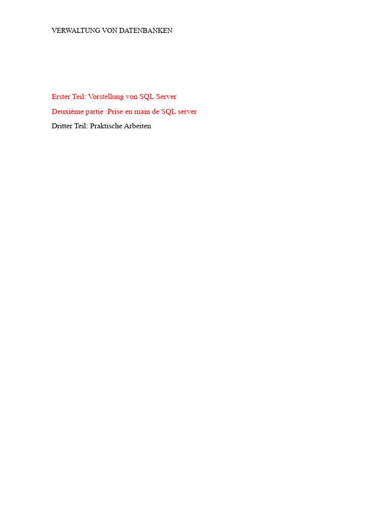 Admin Der BD - SQL Server | PDF