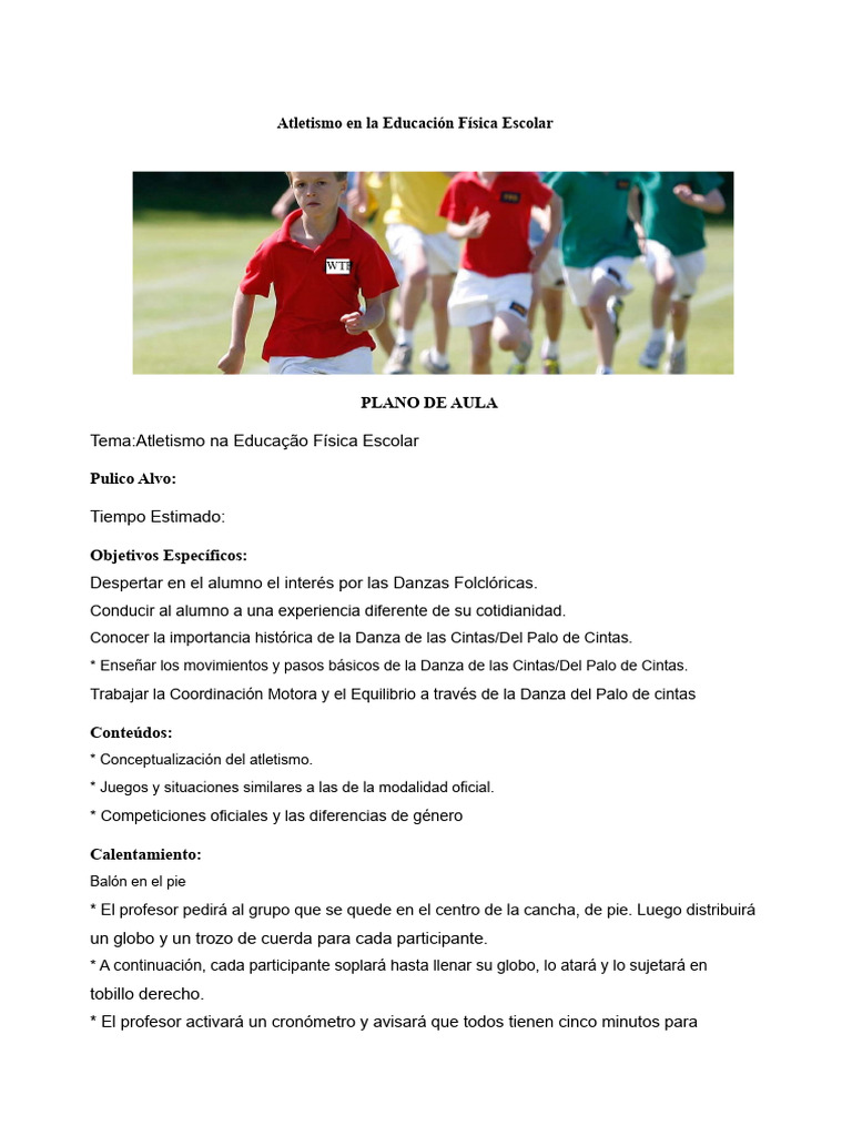 Atletismo en Educación Física Escolar | PDF | Deporte del atletismo ...