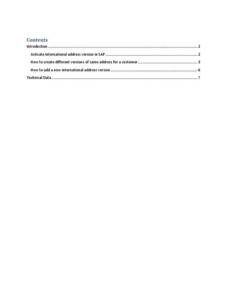 Managing International Address Versions in SAP | PDF | Areas Of ...