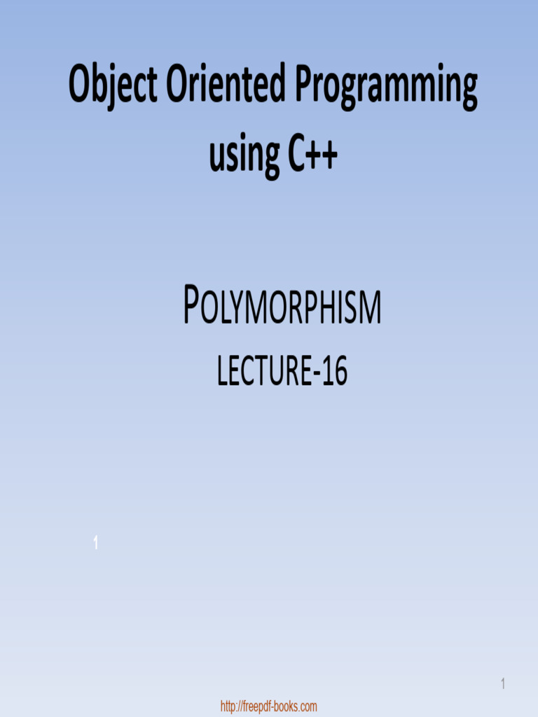 Understanding Polymorphism in C++ | PDF | Inheritance (Object Oriented ...