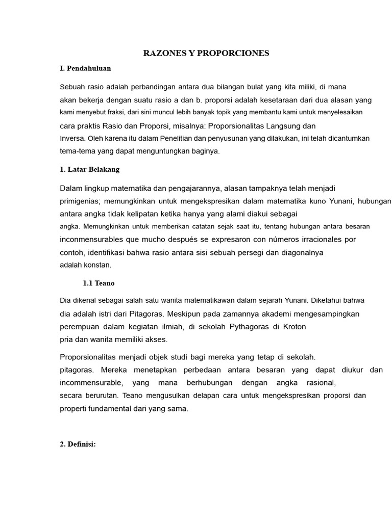 Rasio dan Proporsi dalam Matematika | PDF
