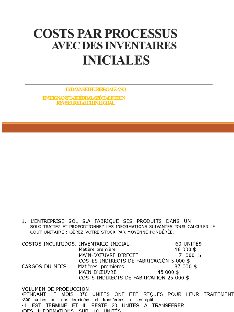 Coûts de production et calcul unitaire | PDF