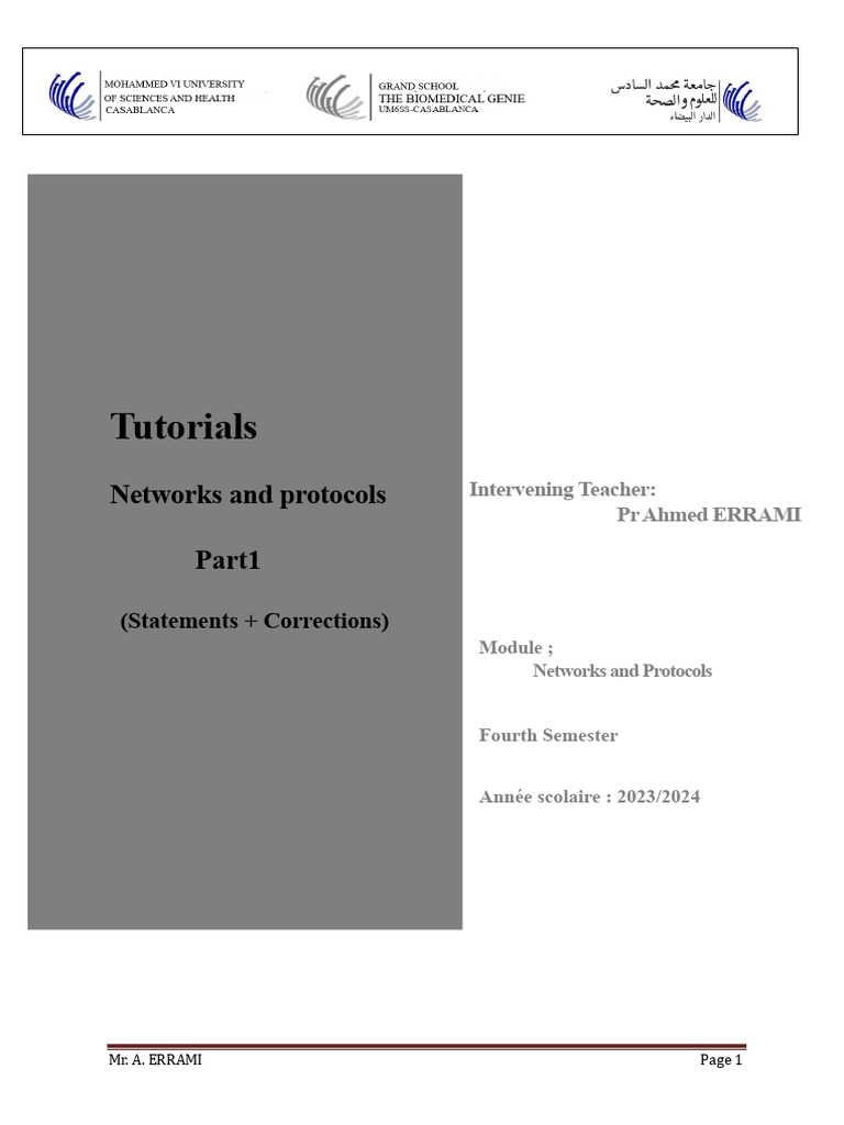 Network Protocols Tutorial Exercises | PDF | Bit Rate | Duplex ...