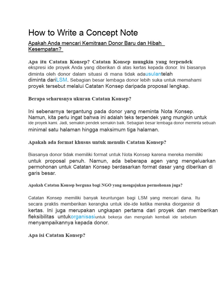 Panduan Menulis Catatan Konsep Efektif | PDF