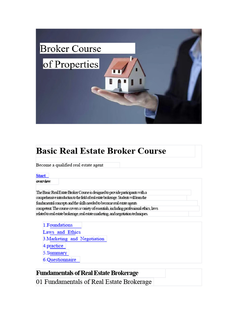Basic Real Estate Agent Course | PDF | Negotiation | Marketing