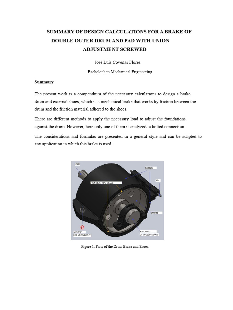 Brake Design Calculations Summary | PDF | Brake | Friction