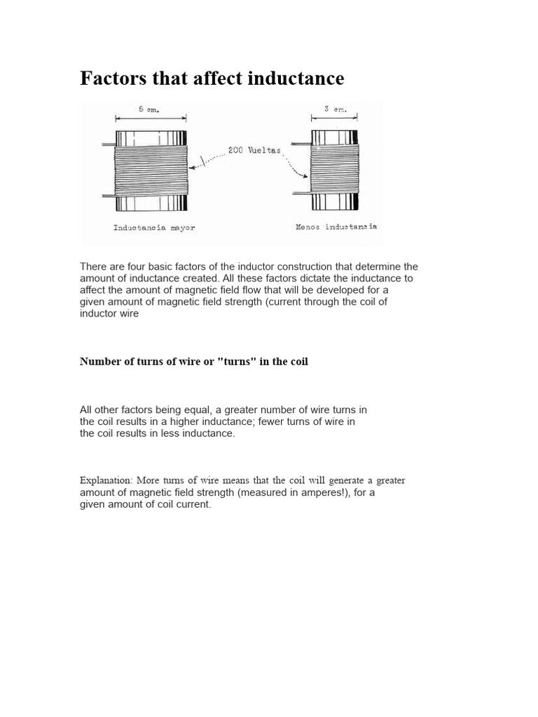 Factors Influencing Inductance Explained | PDF | Inductor | Inductance