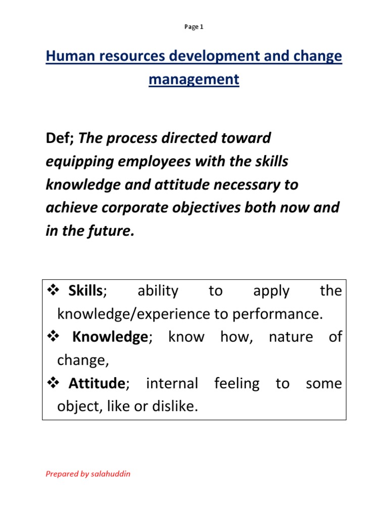 Human Resources Development and Change Management | PDF