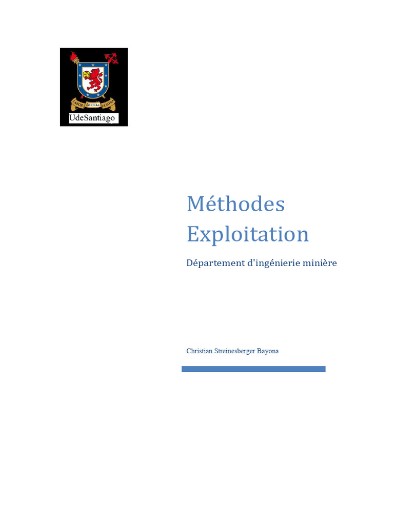 Méthodes d'exploitation minière détaillées | PDF | Exploitation minière ...