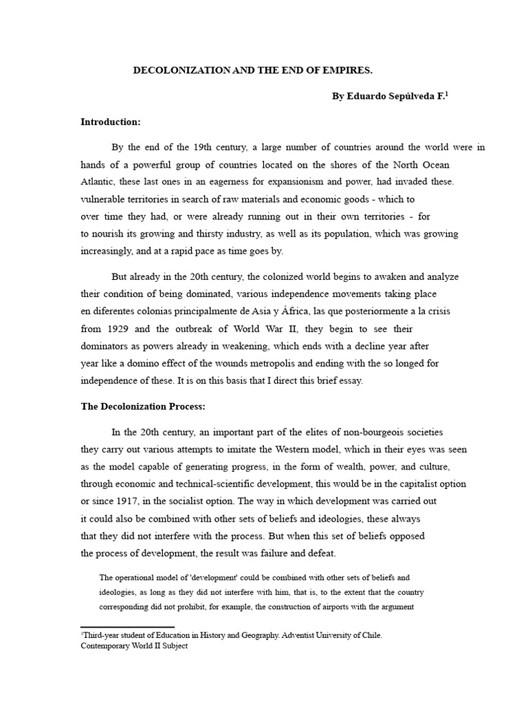 Decolonization and Empire Decline | PDF | Decolonization | British Empire