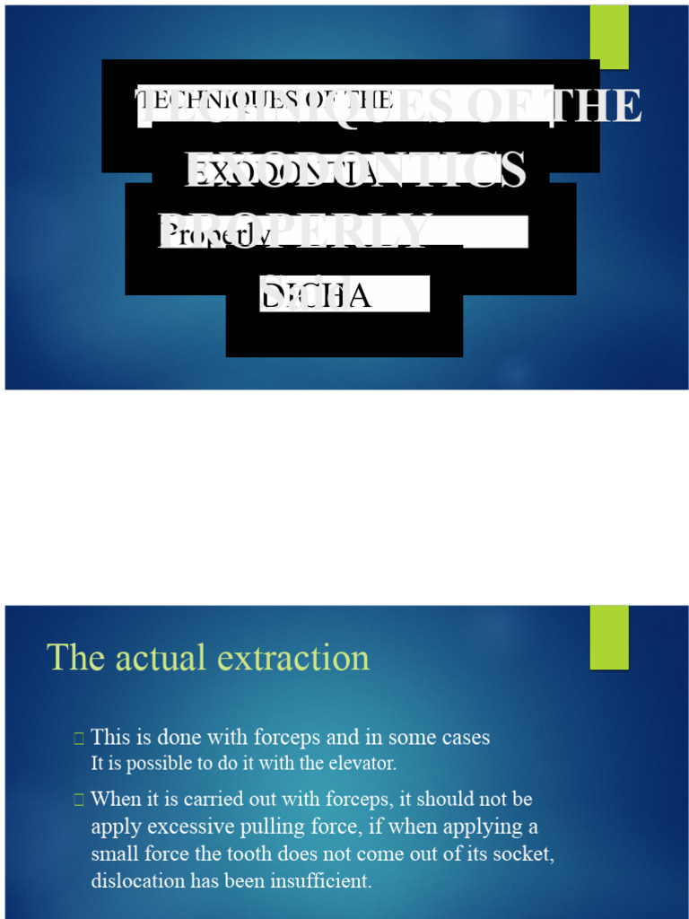 Exodontics Techniques for Tooth Extraction | PDF | Dental Anatomy ...