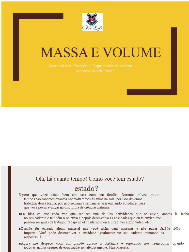 Massa e Volume: Conceitos Fundamentais | PDF | Matéria | Massa