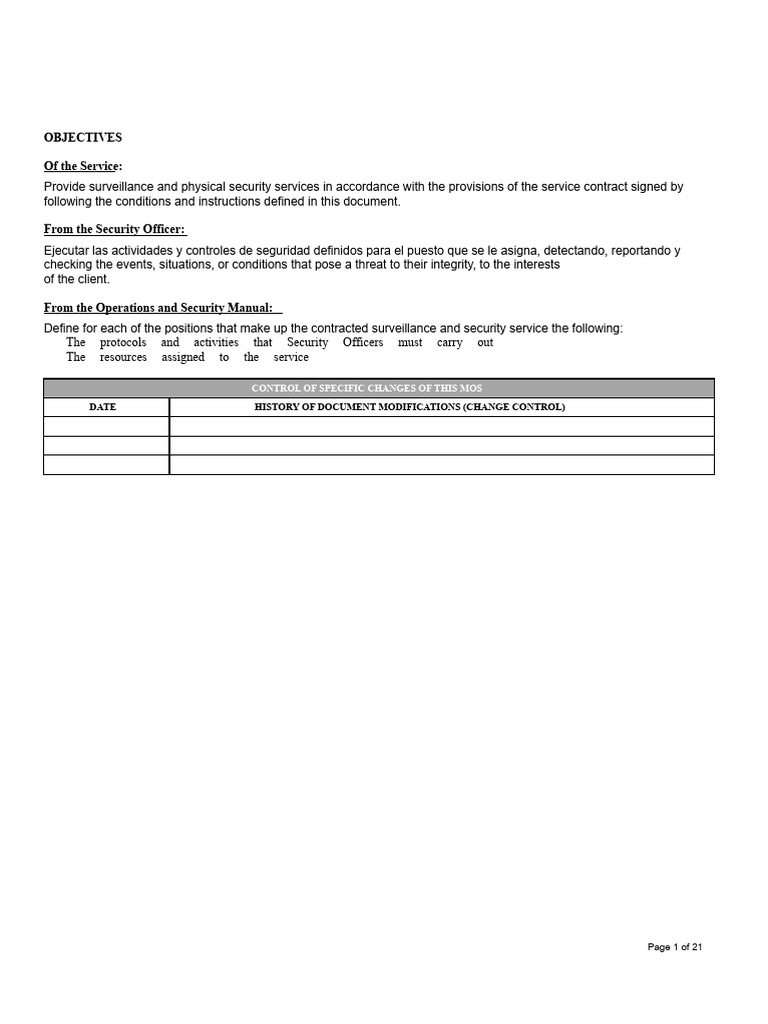 Security Operations Manual Overview | PDF | Lighting | Personal ...