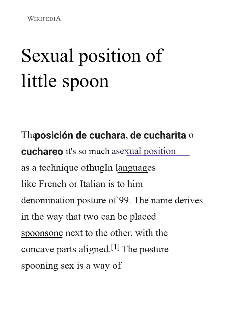 Spoon position - Wikipedia, the free encyclopedia.pdf | PDF | Sex ...