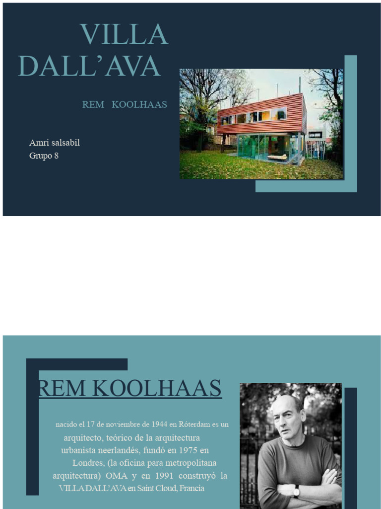 Análisis de la Villa Dall'Ava de Koolhaas | PDF | Diseño arquitectonico ...