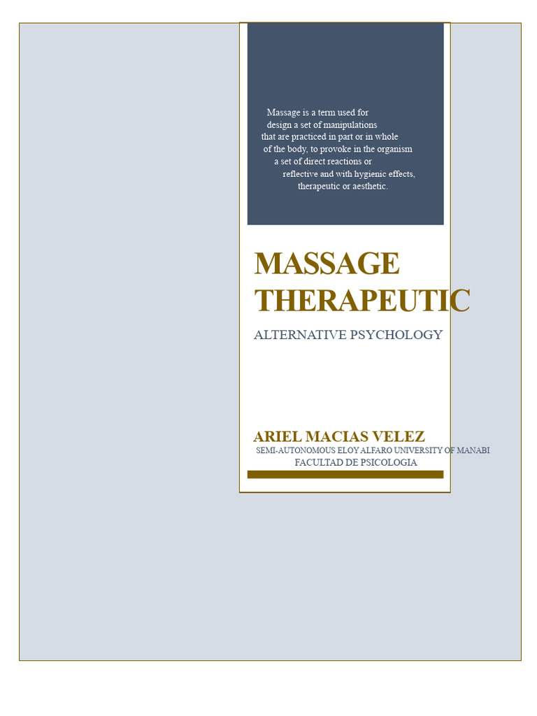 Types of Therapeutic Massage Techniques | PDF | Massage | Pain