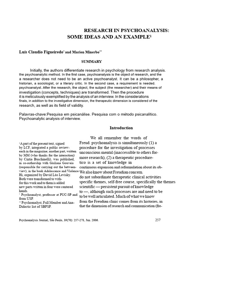 Psychoanalysis Research Methods Explained | PDF | Psychoanalysis ...