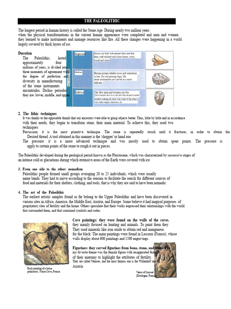 The Paleolithic | PDF | Paleolithic | Agriculture