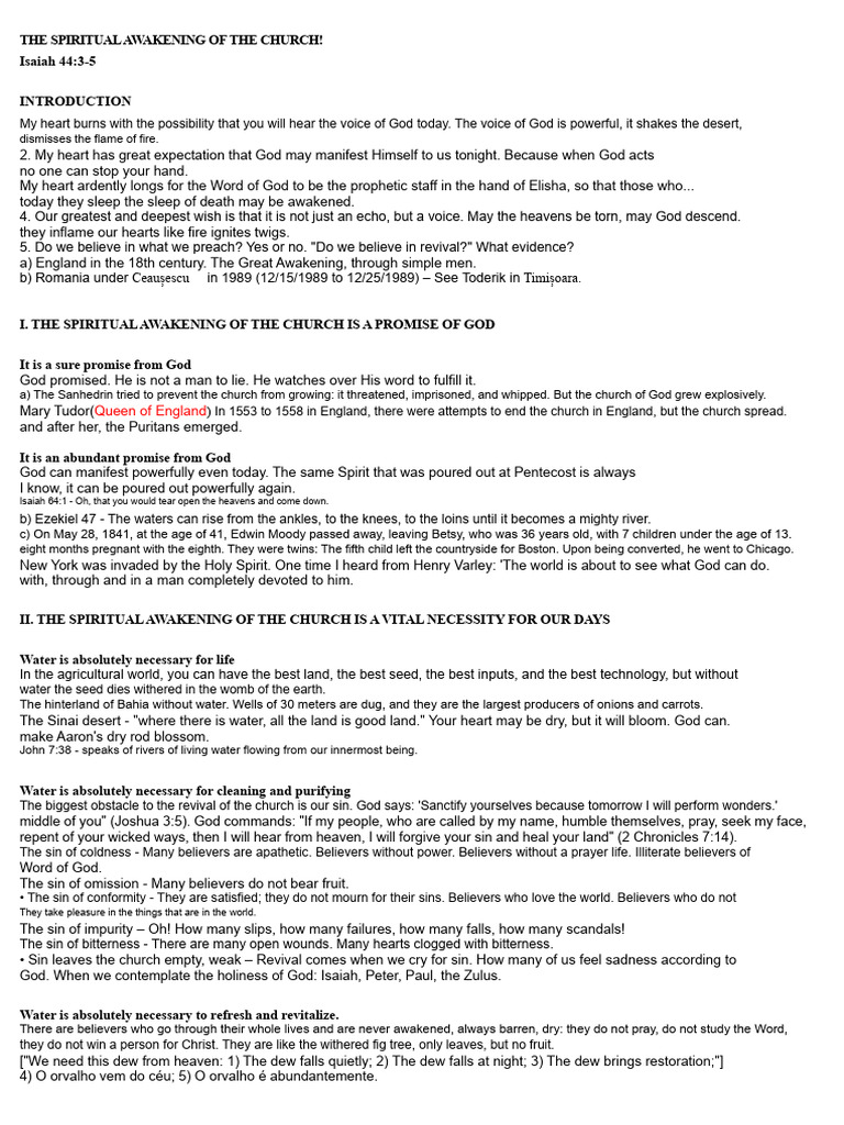 Spiritual Awakening in the Church | PDF | Jesus | God In Christianity