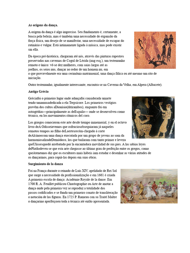 Origem e Evolução da Dança na História | PDF | Balé | Danças