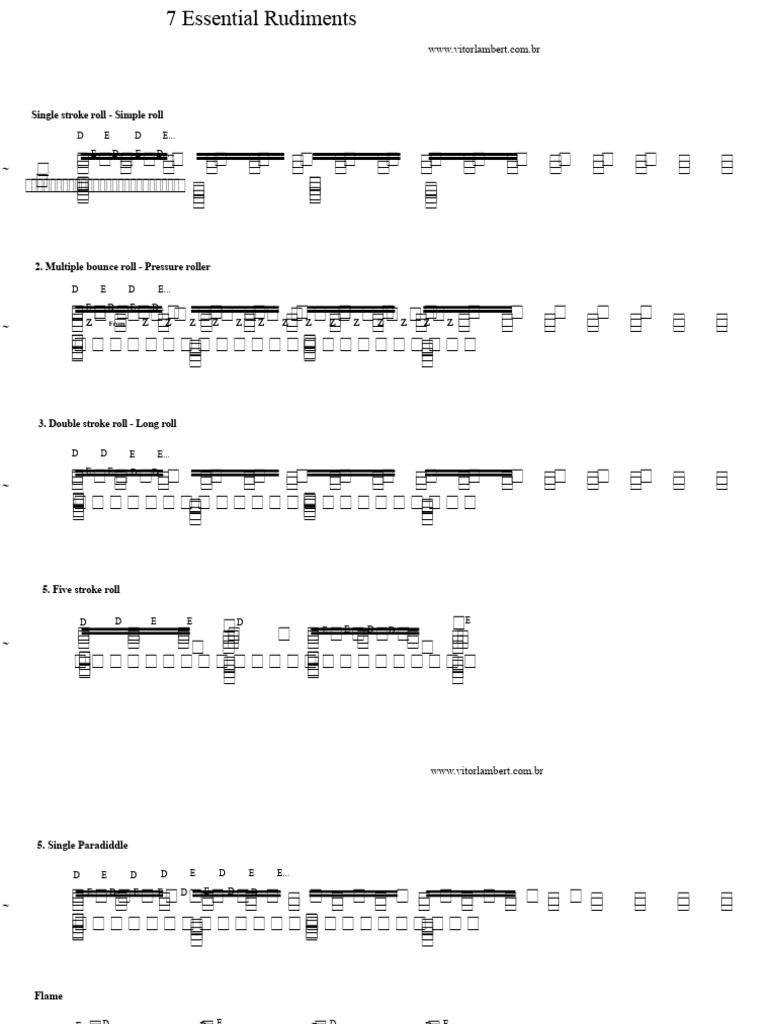 7 Essential Rudiments PT 1 and 2 | PDF