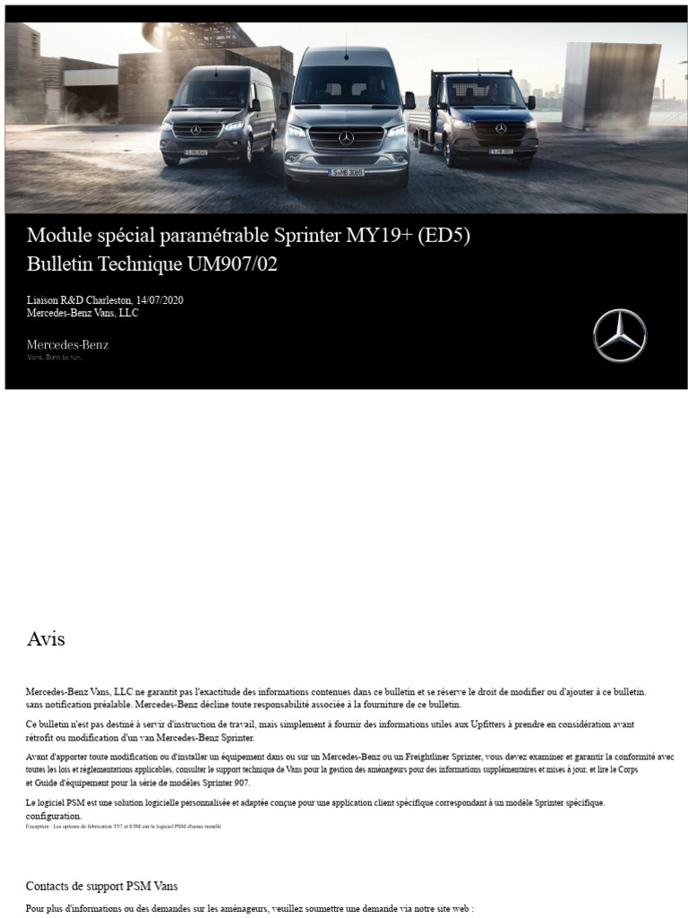 Module Paramétrable Sprinter MY19+ | PDF | Mercedes-Benz Sprinter | USB