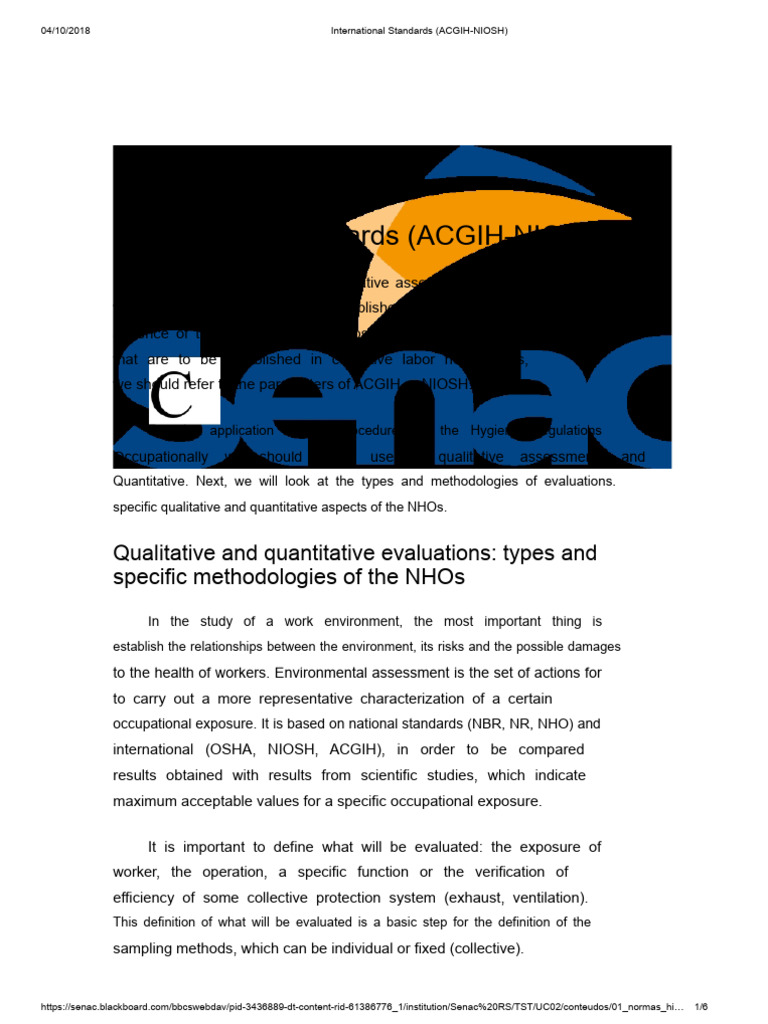 ACGIH-NIOSH Occupational Exposure Standards | PDF | Occupational Safety ...
