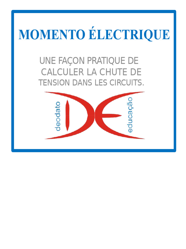 Calcul de la chute de tension électrique PDF Tension électrique — free download