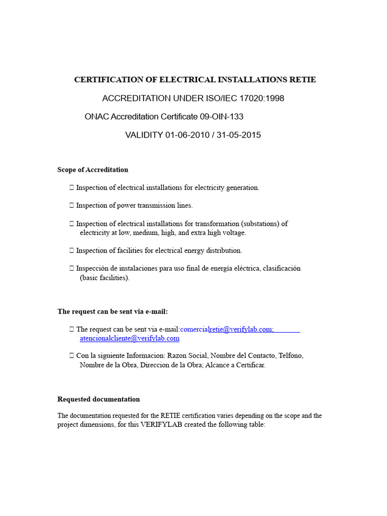 RETIE Electrical Installation Certification Guide | PDF | Transformer ...